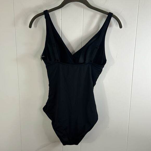 Sea Level Swim Black Eco Essentials Cross Front One Piece Swimsuit Size 4 - Picture 5 of 8